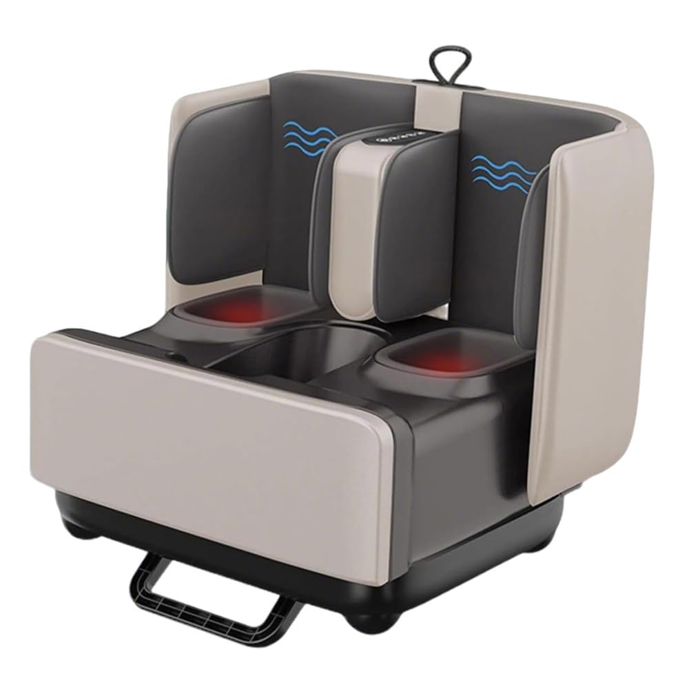 Masajeador De Piernas Y Tobillos,Almohadilla Térmica 2 En 1,3 Intensidades,Shiatsu,Compresión,Calefacción por Fibra De Carbono,para Relajación Muscular White