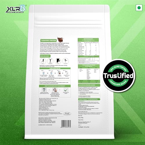 Image of XLR8 Whey Protein Powder with 24 g Protein Content & 5.4 g BCAA, With Shaker (1814 g (Pack of 1), Chocolate)