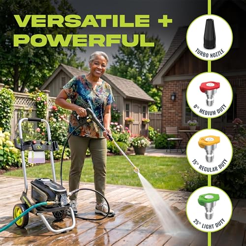 Image of Sun Joe Electric Pressure Washer, 1.1 GPM with Foam Cannon, Turbo Nozzle, 25 Ft Hose, 35 Ft Cord, 13-Amp Power Cleaner for Outdoor Surfaces SPX7000-MAX