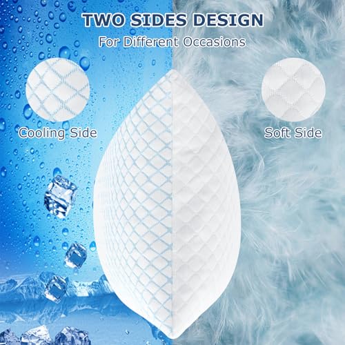 Image of mislili Cooling Pillows Queen Size Set of 2, Adjustable Firm Shredded Memory Foam Queen Pillow, Queen Size Pillows for Stomach Back Side Sleepers, Washable Cover, with Extra Fill