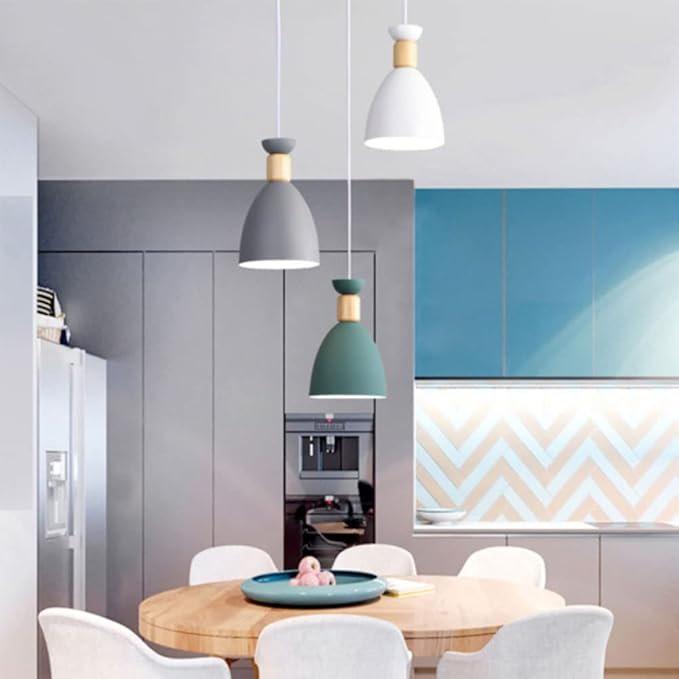 COSFEEL Boerderij Rustieke Kroonluchter Nordic Macaron Hanglamp Creatieve Houten Verlichtingsarmaturen E27 Enkele Kop Hanglamp Eenvoudige Retro Industriële Lamp gang Bar Studeerkamer Woonkamer COSFEEL photo 2