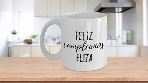Miniatura 3 de Feliz Cumpleanos Eliza Mug Spanish Happy Birthday Personalized Name Gift Coffee Tea Cup Large 15 Oz