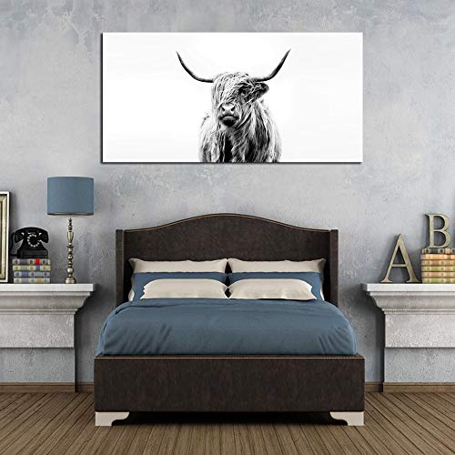 Dzl Art D73250 Animal Canvas Wall Art Black And White Cow Wall Art Canvas Painting Ready To Hang For Living Room Bedroom Office Wall Decor Home Decor #TOP2