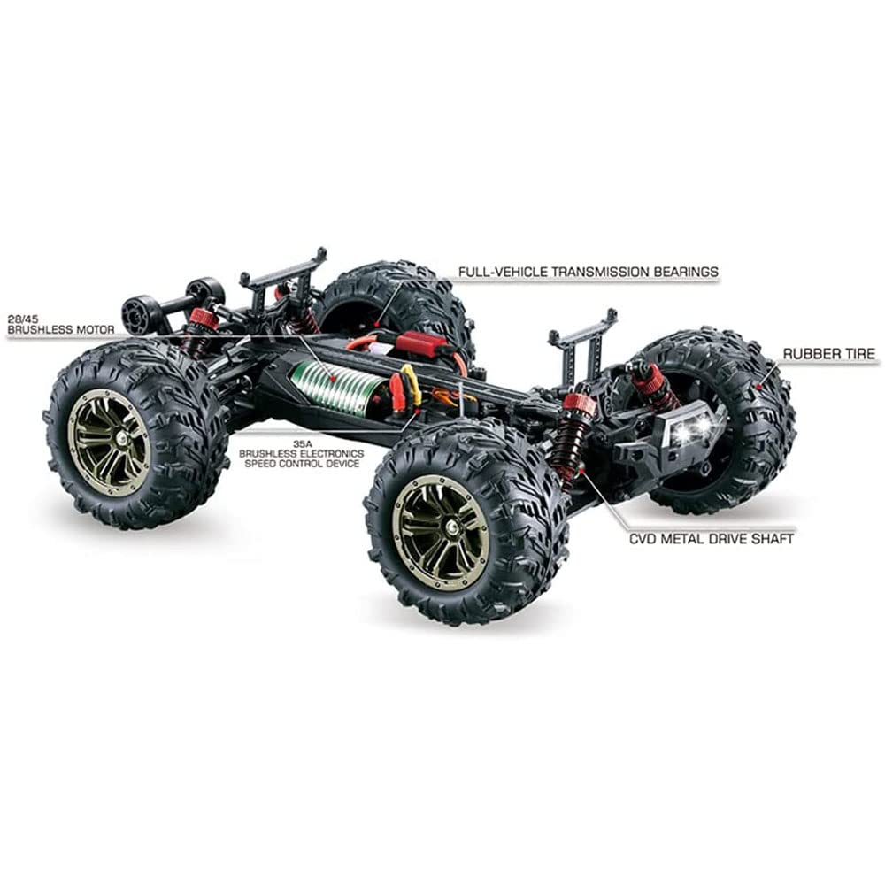 50 Km/H Szybki Rc Off-road Monster Truck, Terenowy Samochód Zdalnie Sterowany Z Napędem Na 4 Koła Z Niezależnym Zawieszeniem, Reflektorami Led I Wodoodpornością Ipx4