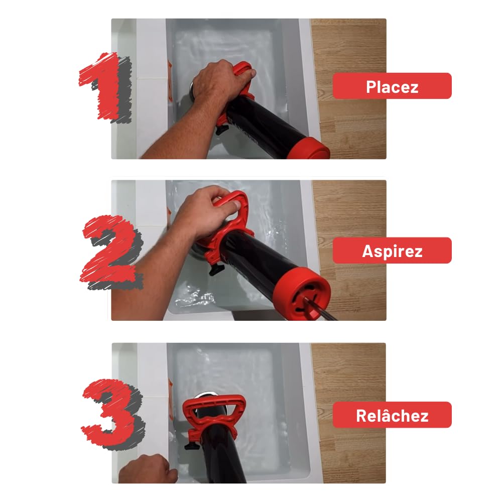 HANGER 121530 Bomba de desatascado Profesional H' Pump con 2 Puntas para fácil extracción de tuberías, Neutro, tamaño estándar