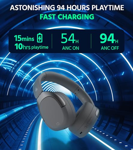 Image of Edifier W830NB Wireless Over Ear Headphones with -45dB Active Noise Cancelling, 94H Playtime, LDAC Hi-Res Sound, Spatial Audio, Fast Charging, Multipoint Connection, Bluetooth V5.4 - Gray