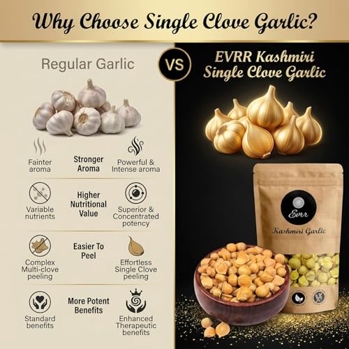 Image of EVRR Kashmiri Garlic (Lehsun) 250gm, A Taste Of Himalayan Tradition, Premium Himalayan Single Clove Garlic For Strong Immunity & Diabetes