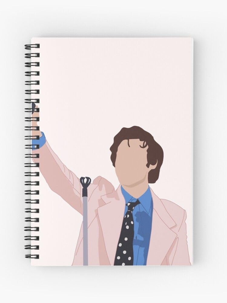 HARRY STYLES BLK TIE PINK TUX CARICATURE PRINTED A5 160 RULED PAGES NOTEBOOK BEST GIFT FOR HARRY STYLES LOVERS
