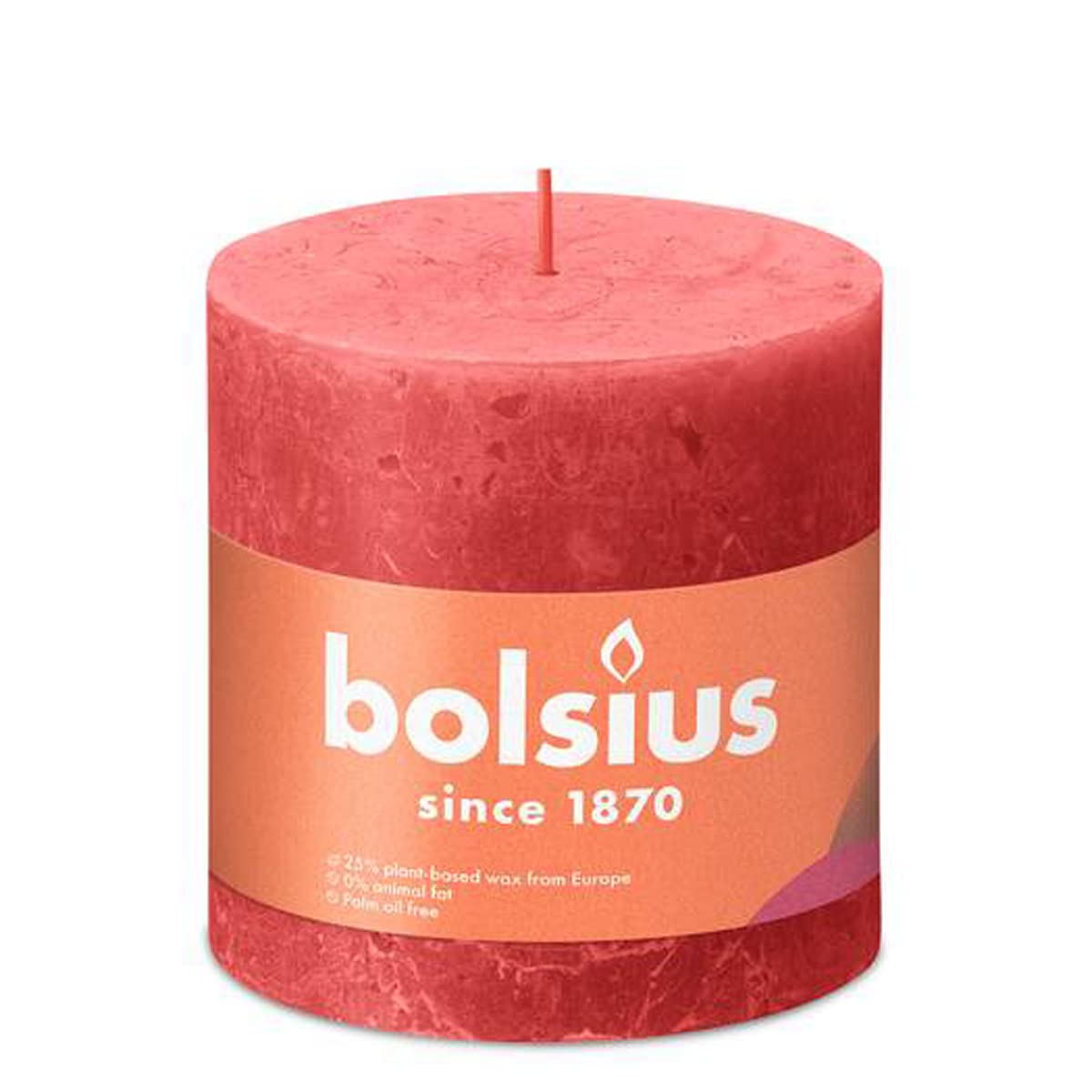 Bolsius Pink Pillar Candle Blossom 100 Mm - Height 10 Cm - 62 Burning Hours