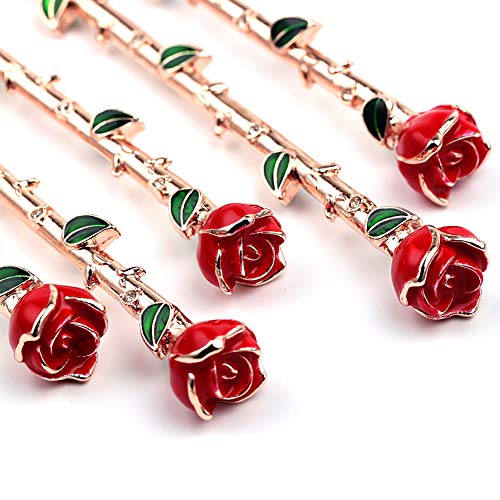 Rose Eye Makeup Brush Set - 5Pcs Wand Makeup Brushes With Soft Synthetic Fiber And Metallic Handle For Eyebrow, Eyeshadow, Foundation, Blending And Lips, Great Gift For Sister Girlfriend, Rose Gold #TOP3