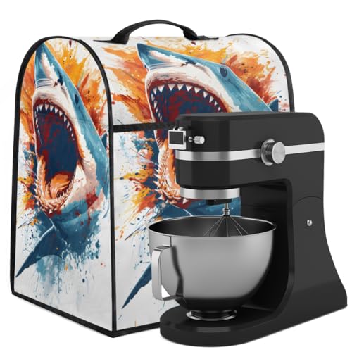 Coffee Maker Cover Ocean Shark Kitchen Appliance Covers Small Appliance Covers Blender Cover Juicer Cover Dust Covers for Kitchen Appliances with Top Handle and Pockets,Washable,B247