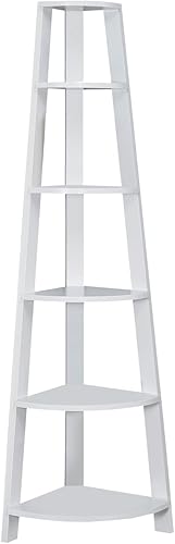 Armario esquinero de 72 pulgadas de alto, Madera, Blanco