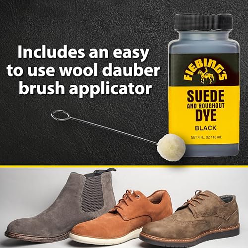 Fiebing'S SDYE01P004Z Black Suede Dye (4 Oz) - Recolor, Brighten & Restore Suede & Roughout Leather Shoes thumb #4