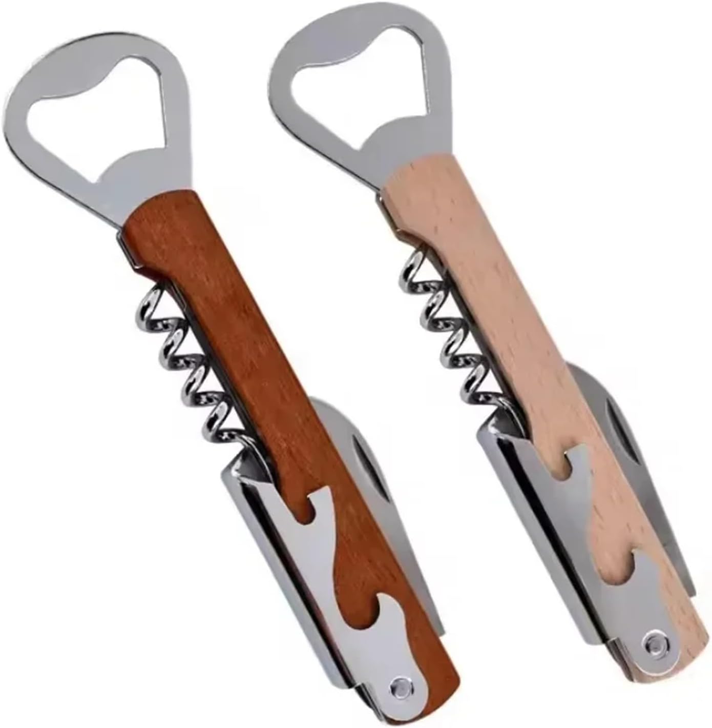 Wood Blank Bottle Opener Wine Corkscrew Professional Bottle Opener and Cutter Stainless Steel Bottle Remover For Kitchen Tool(Maple - 1PCS)