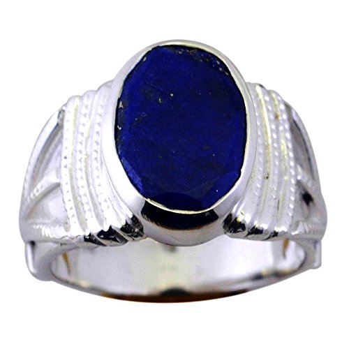Bague de promesse en lapis lazuli naturel et argent 925, le cadeau idéal