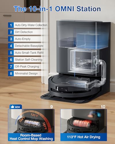 ECOVACS DEEBOT T80 Omni Robot Vacuum and Mop, 18,000Pa Suction, OZMO Roller Mop with TruEdge, Zero-Tangle Brush, AI Navigation, All-in-One Station - Image 3