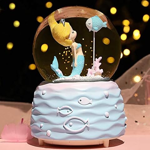 Mermaid Musical Snow Globe with LED Lights Cover