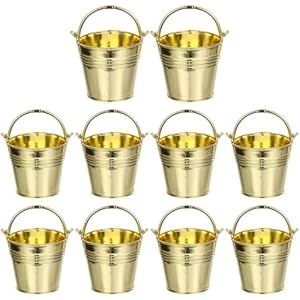 Dinntty 10er-Pack Mini Goldene Dekoeimer
