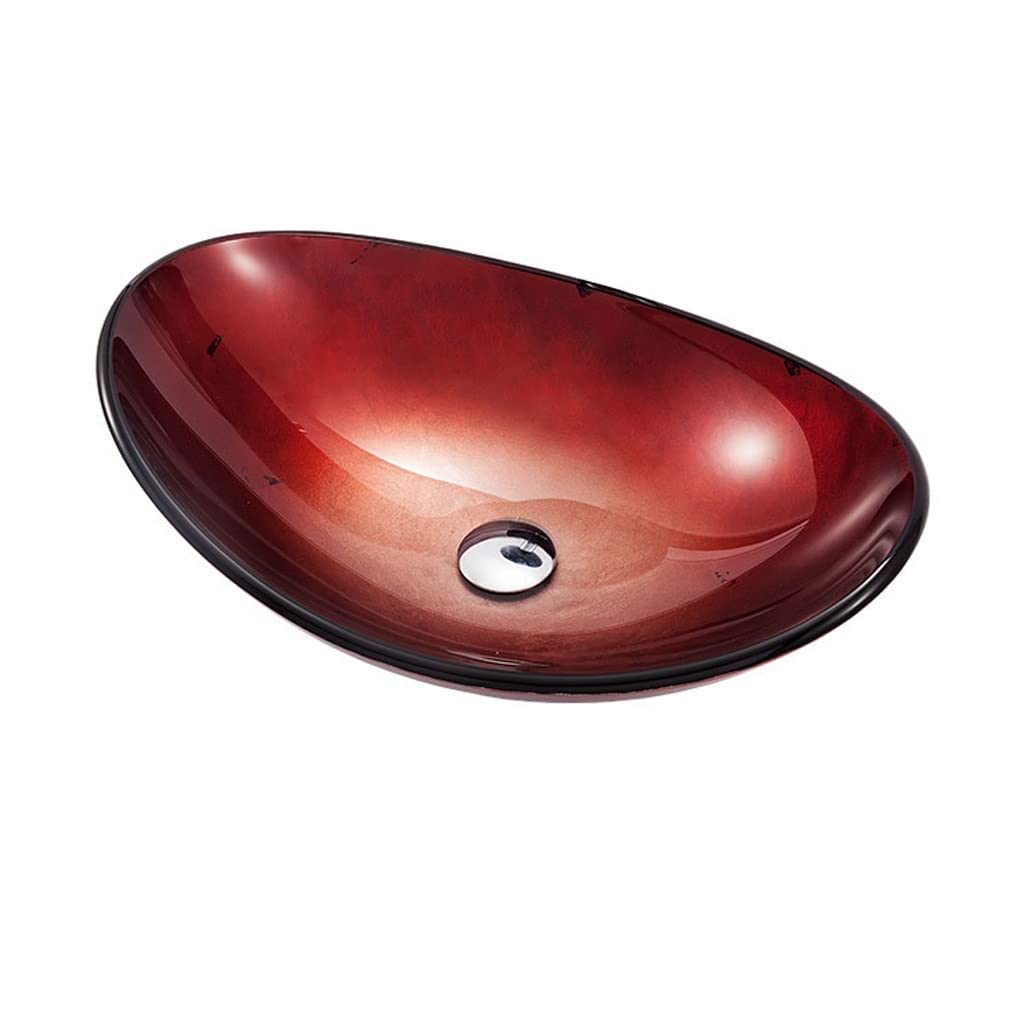 Hpthly Bathroom Countertop Vessel Sink Modern Simple Vessel Sink Bathroom Glass Washbasin Hotel Art Counter Sink Tempered Glass Washbasin Bathroom Sinks