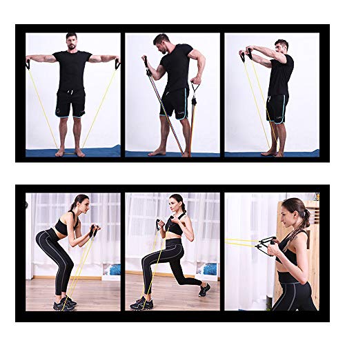 MsMk Resistance Bands Set, Exercise Bands with Door Anchor, Handles, Waterproof Carry Bag, Legs Ankle Straps for Resistance Training, Physical Therapy, Home Workouts - Thumbnail 5