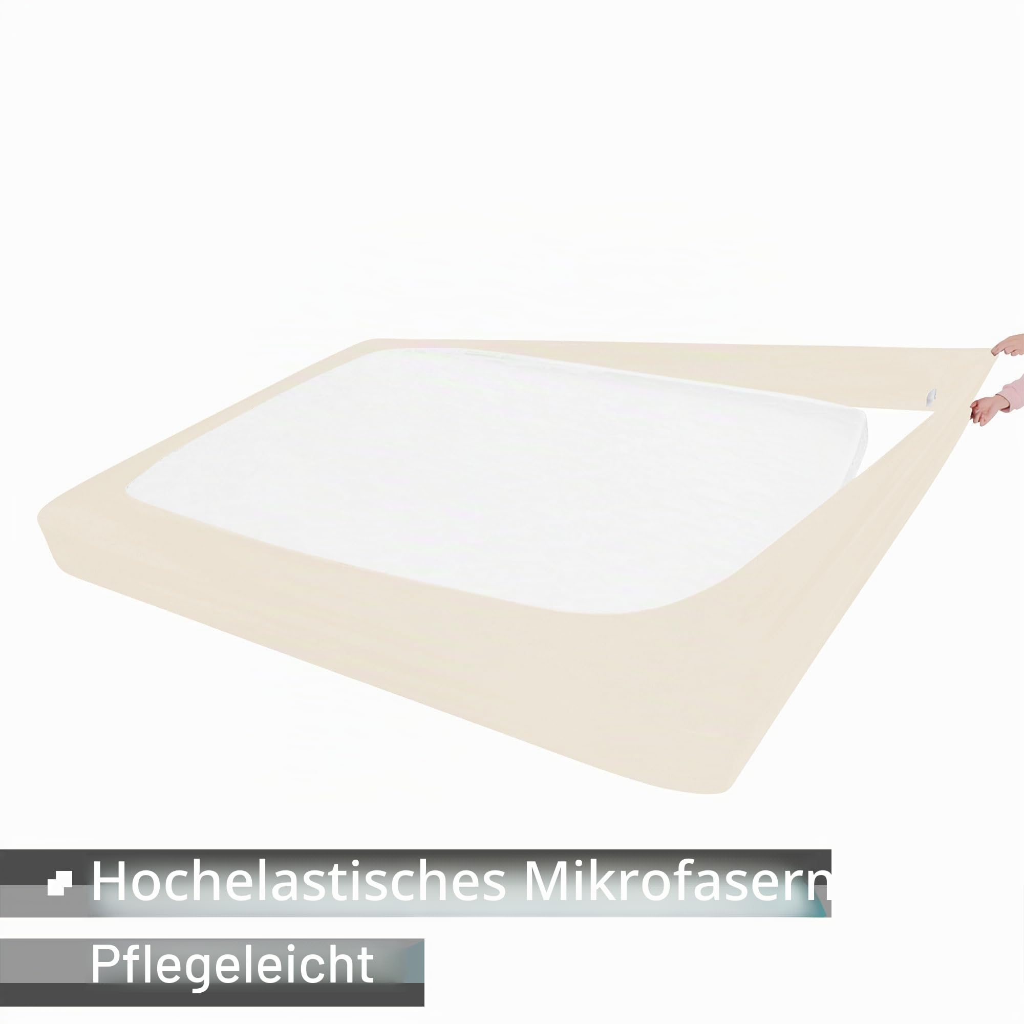 Alyvia Spring Boxspringbezug, Full/Full XL, Beige, Mikrofaser und Spandex, Bettrock