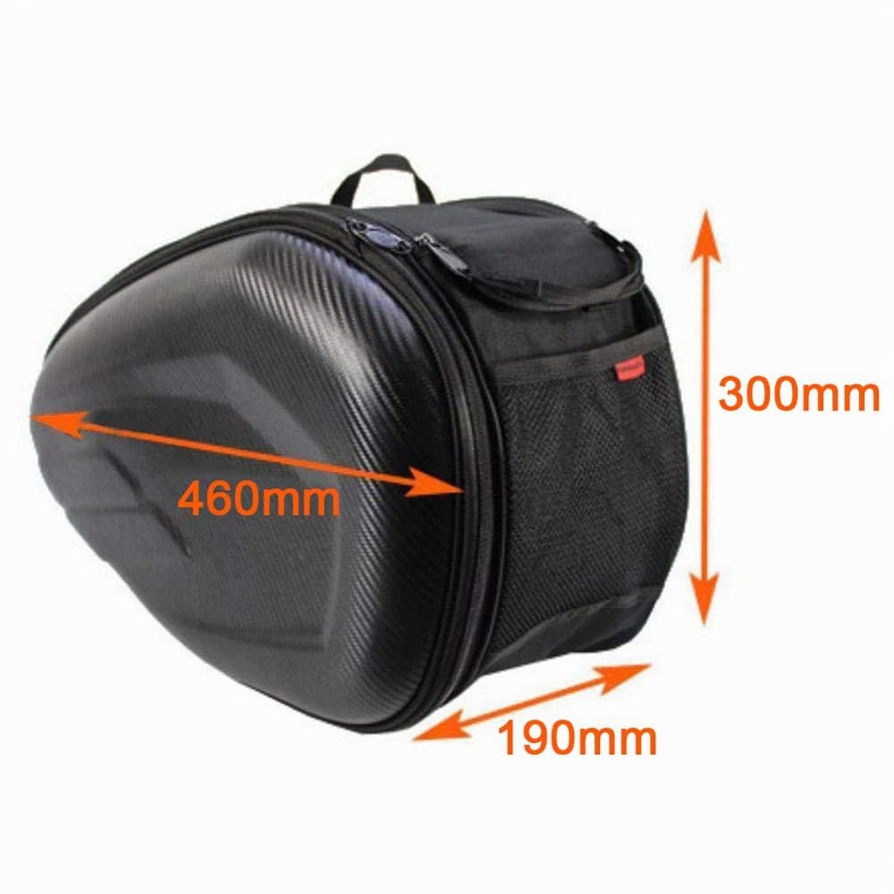 Shkalacar Bolsa para asiento trasero de motocicleta, bolsa de sillín, bolsa lateral, bolsa para bicicleta, organizador, organizador de asiento trasero, universal, 36 – 58 l, con funda impermeable