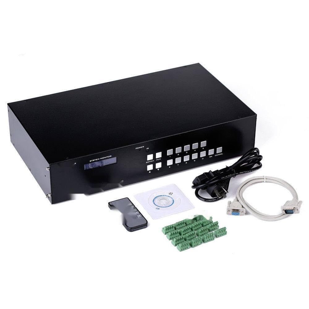 Wysokiej jakości przełącznik matrycowy VGA 8 x 8 z audio, 8 wyjść, połączenie wideo / stojak 2U / wyświetlacz LCD / RS232 / sterowanie 450 MHz