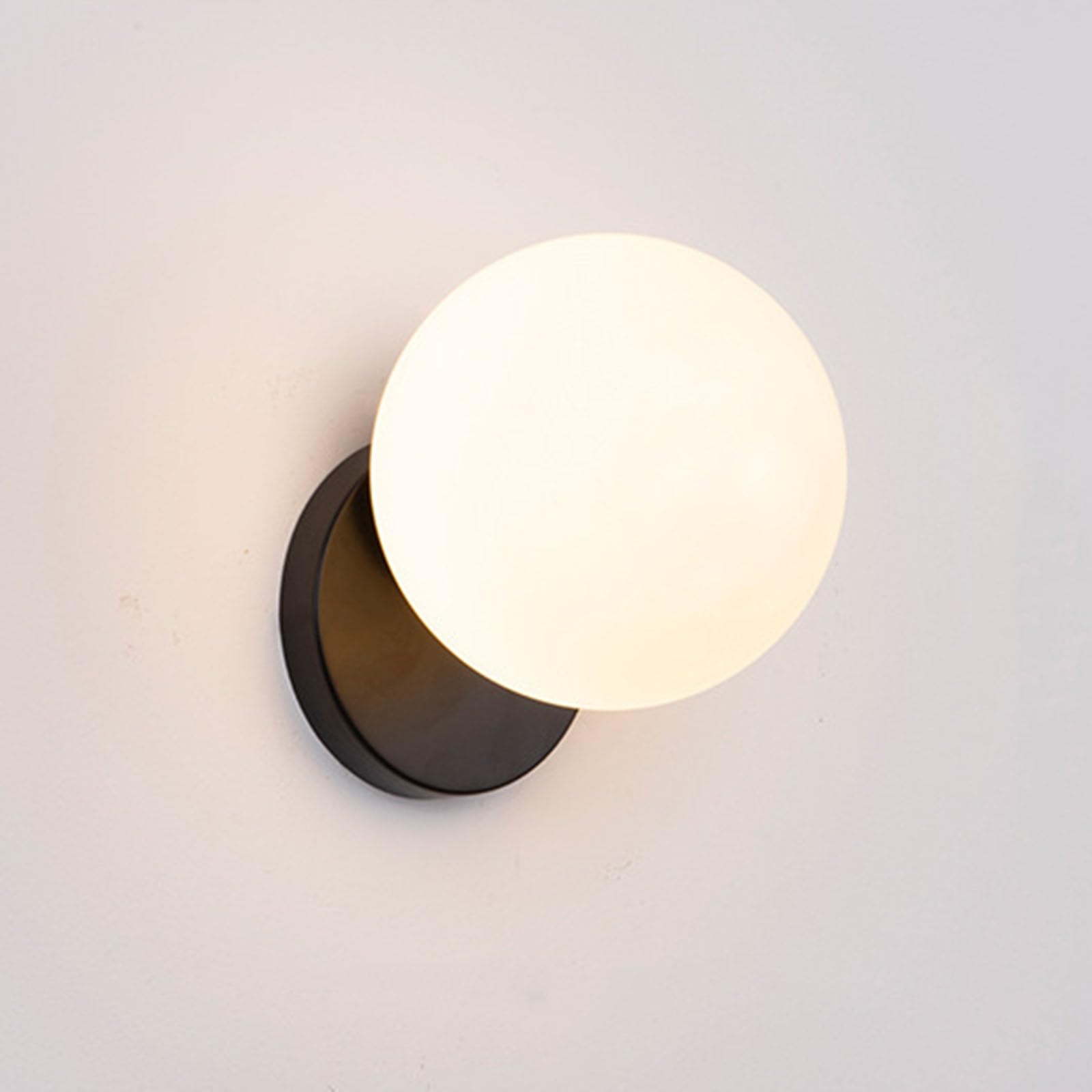 Lai Ho Black Modern Wall Lights Indoor,Glass Ball Wall Lamp, Minimalist Mid Century Wall Light Fixture,Wall Sconce Lighting For Living Room/Bedrooms/Bedside
