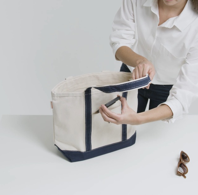 Bolso tote clásico mediano de lona para mujer miniatura 7