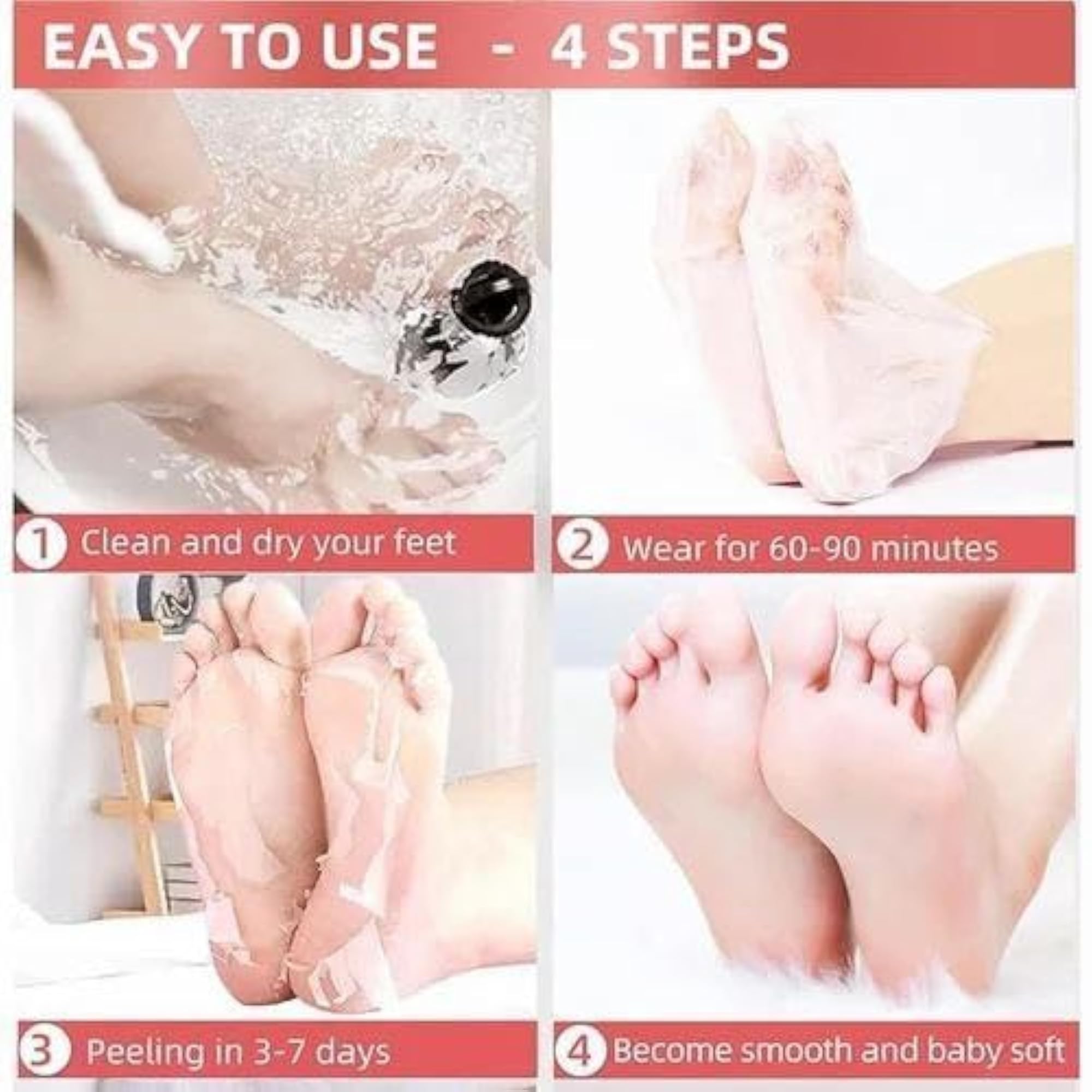 1 Pair Rose Foot Peeling Mask for Dead Skin Removal