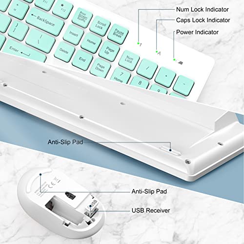 Wireless Keyboard and Mouse, Trueque Silent 2.4GHz Cordless Full Size