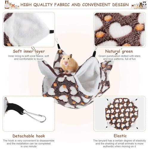 Image of Qpets Plush Hanging Hammock Bed for Guinea Pigs and Hamsters L Multicolor