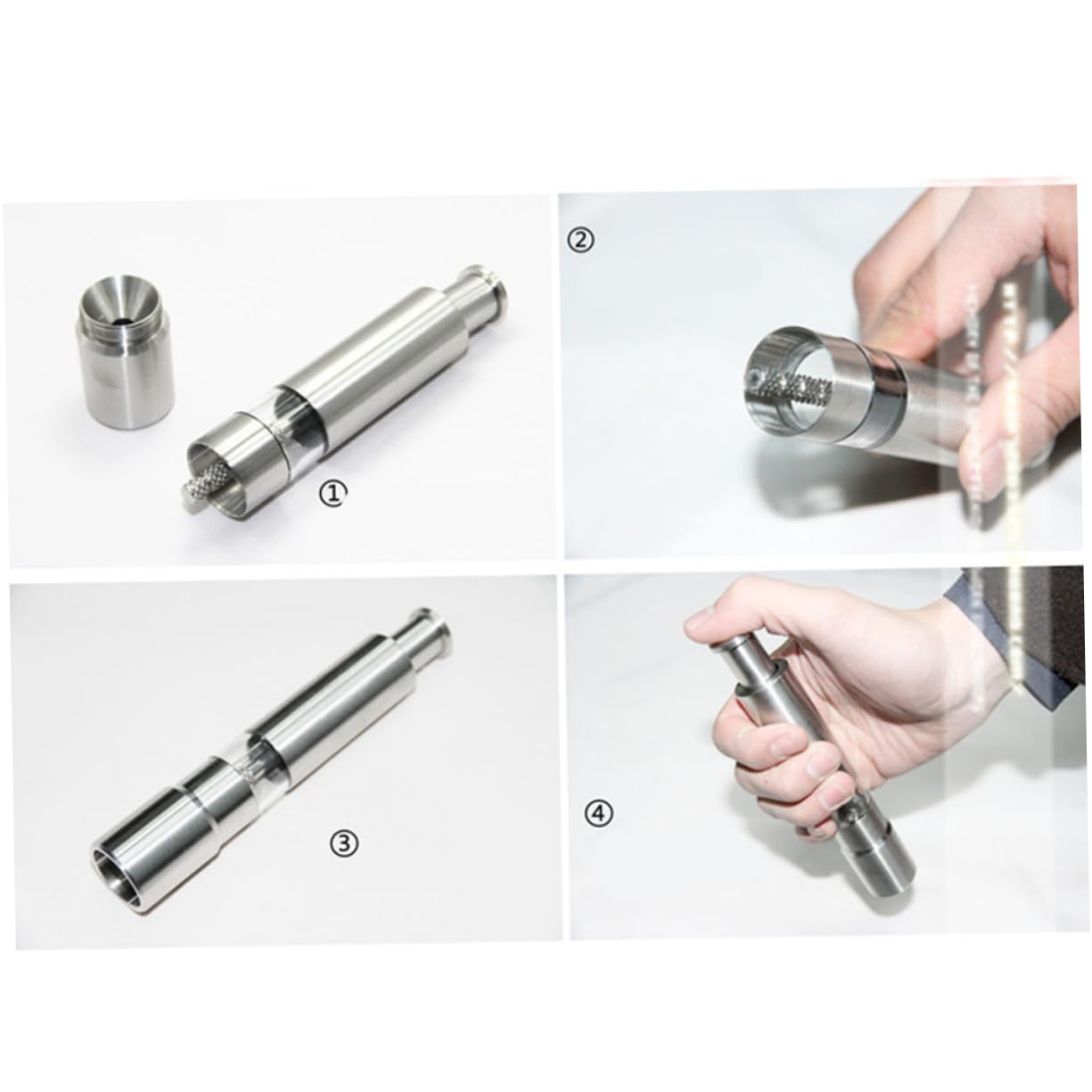 BRIGHTFUFU No Smell Pepper Mill Shaker Set Manual Pepper Mill Stainless Steel for Cooking
