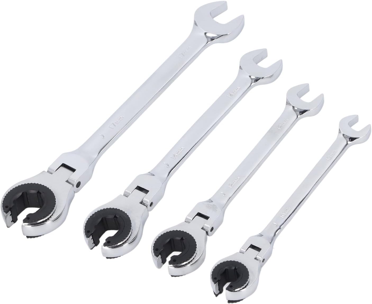 LiebeWH Adjustable Angle Ratcheting Tubing Wrench Set Easy Using for Brake Line Repair Fuel Line Nut 4 Pieces