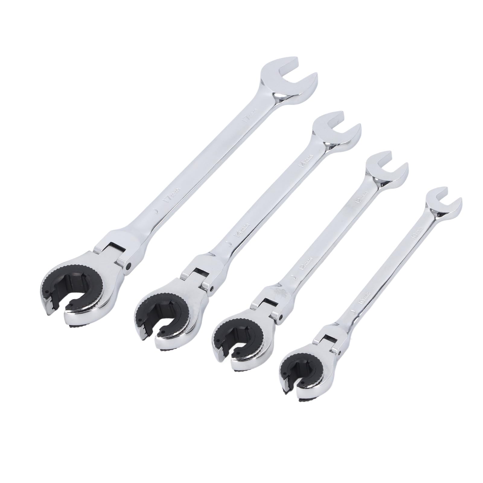 Juego de llaves para líneas de freno, llaves para tubos con trinquete y ángulo ajustable de 72 dientes, llaves para tuercas de expansión de 10 mm, 12 mm, 14 mm y 17 mm para líneas
