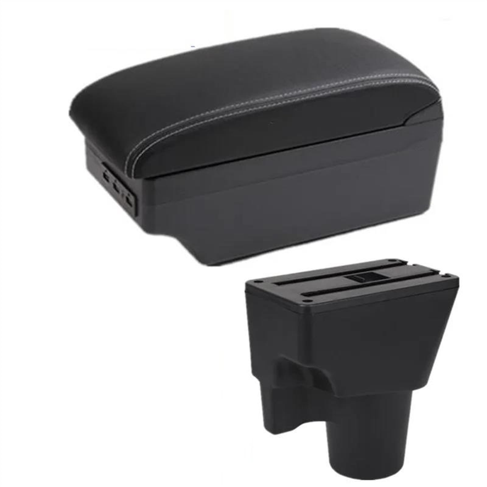 NMJLQW Storage Rack Car Armrest Box For Picanto 3X-Line Interior Retrofit Central Storage Box Car Accessories(C white line 7USB)