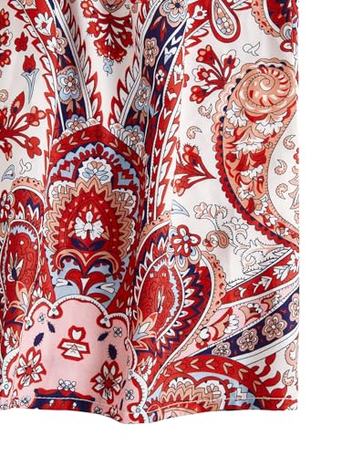 Image of RoseSeek Women's Tropical Paisley Halter Blouse Boho Shirt Vacation Tops