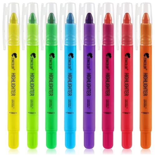 Image of Zenacolor Bible Highlighters No Bleed - Pack of 10 Soft Wax Gel Highlighters - Vibrant Colors - Shool and Bible Study Supplies