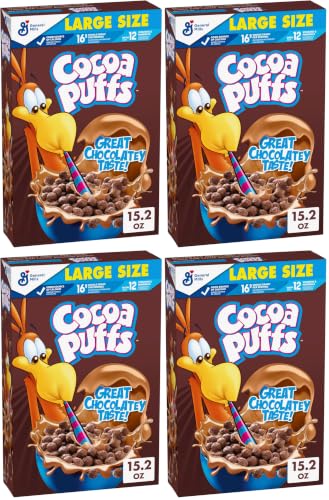 Image of Cocoa Puffs, Chocolate Breakfast Cereal with Whole Grains, 15.2 oz (Pack of 4)