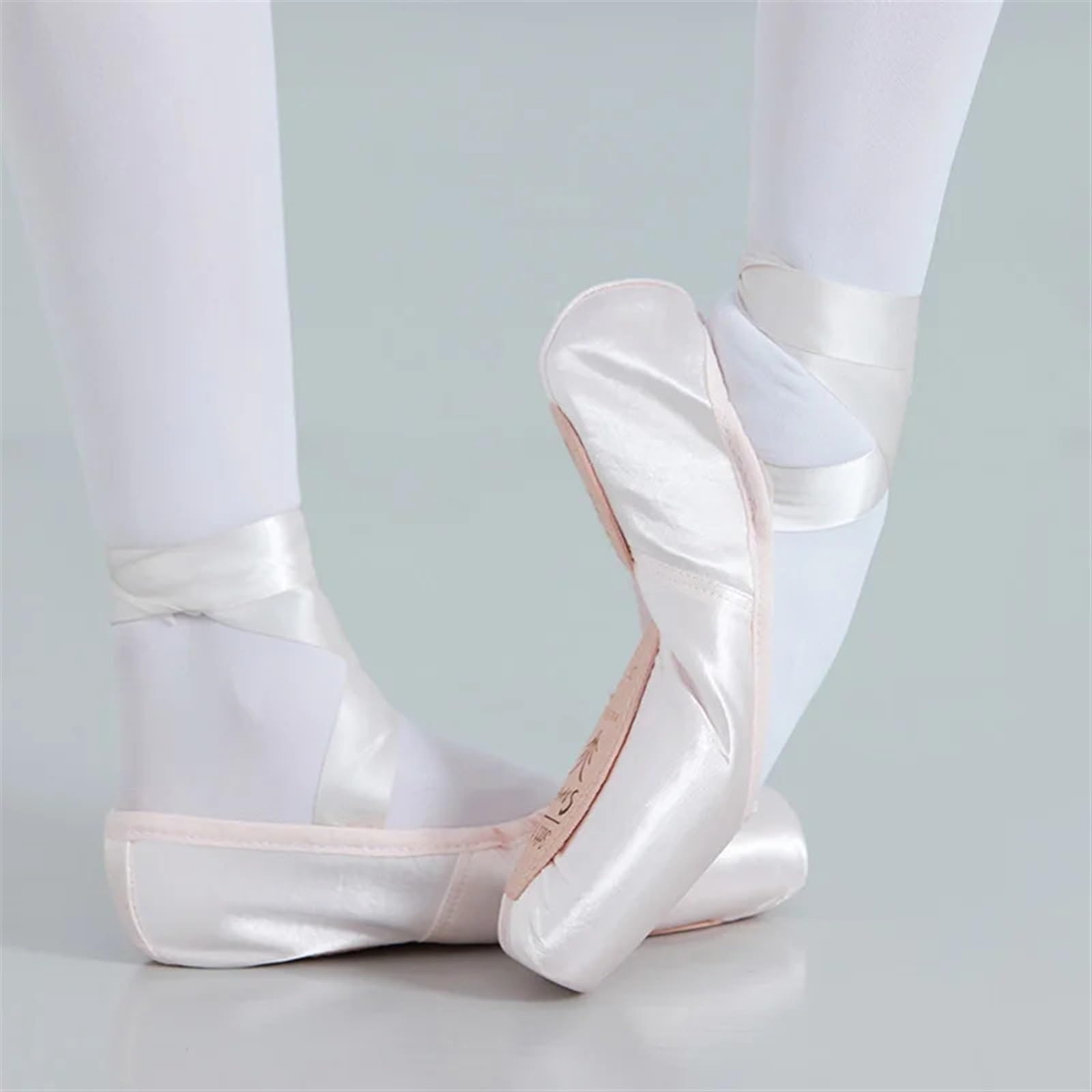 Chaussons de Danse Demi-Pointes for Adultes, Filles et Femmes, Chaussures de Danse de Ballet for débutants, en Satin(Pink,10)