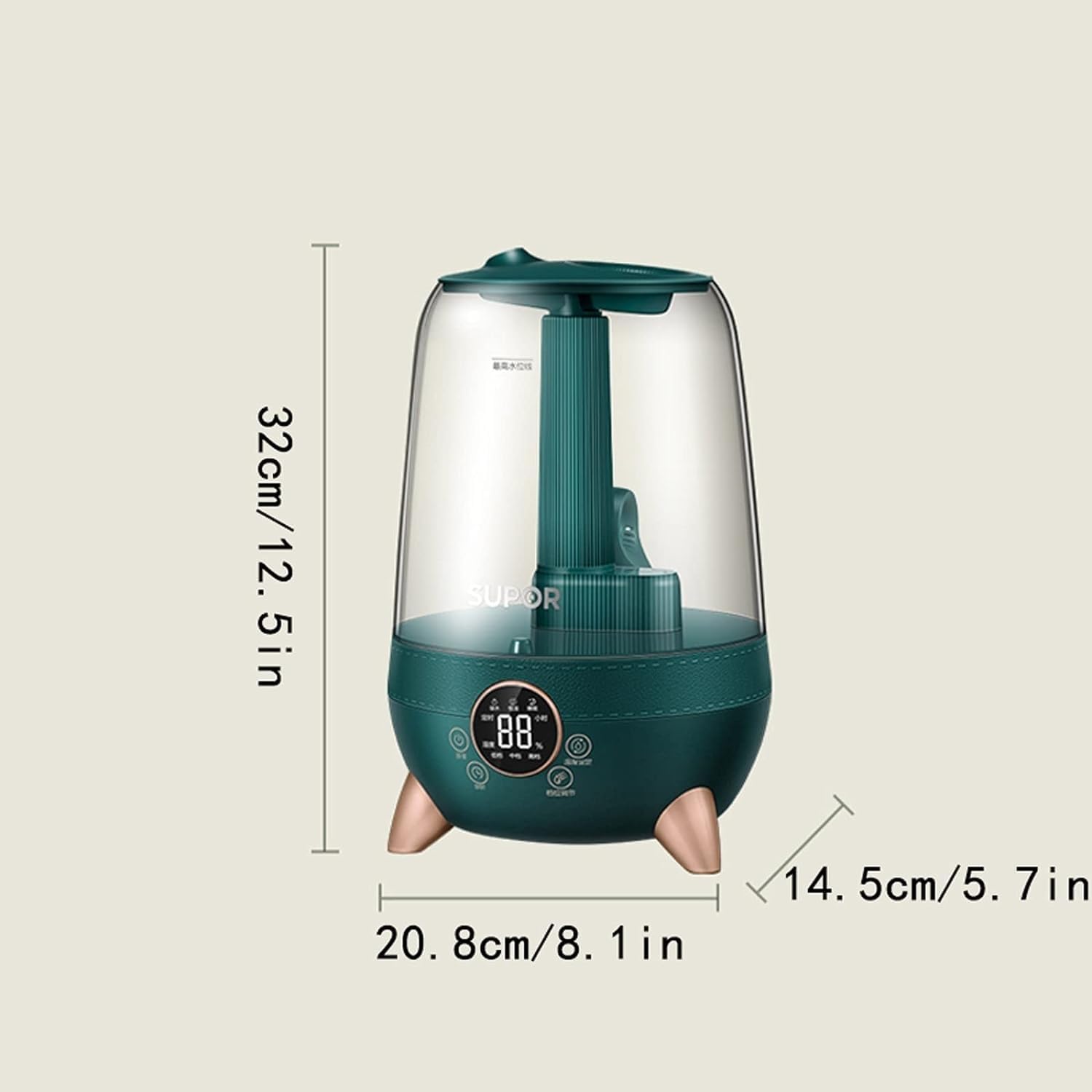 per Uso Domestico Umidificatori Umidificatore, Umidificatori a ultrasuoni silenziosi for Camera da Letto e stanze Grandi, Spegnimento Automatico, Umidificatori for Asilo Nido