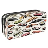 VAPOKF Federmäppchen, Stiftetasche, Schüler-Schreibwaren-Tasche mit Reißverschluss, für Jungen und Mädchen, Schul- und Bürobedarf, Sushi-Lebensmittel, multi, 2.3x8.2x3.9in/6x21x10cm, Federmäppchen
