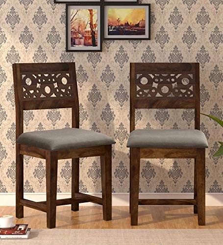 Vivek Wood Wooden Dining Chair Only | Dinning Chairs for Dining Room Table | Sheesham Wood, Set of 2, Provincial Teak Finish