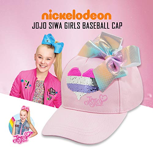 Nickelodeon Girls Baseball Cap, JoJo Siwa Adjustable Kids Hat For Ages 4-72