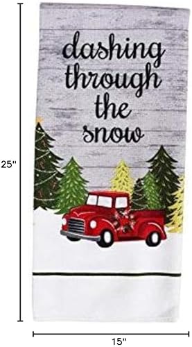 Miniatura 4 de Toalla de cocina navideña de microfibra impresa - 15 x 25 pulgadas (gnomo para las fiestas)