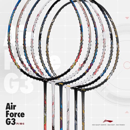 Image of Li-Ning Air Force G3 Badminton Racket with Full Cover | Max Tension : ≤30 lbs | Superlight Technology | Aerotec Beam | Dynamic Frame