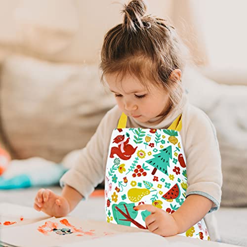 Rosielily Kids Aprons For Girls Apron Child Apron For Kids Toddler Apron For Boys Painting Cooking Baking Little Girls Children Youth Apron Cute Colorful Fruits (Colorful) #TOP5