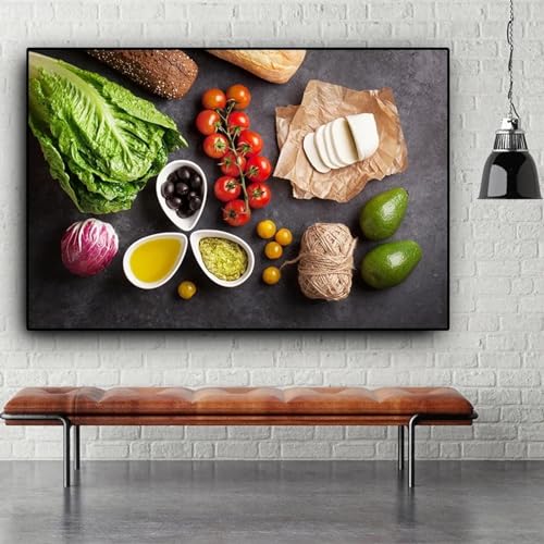 Peinture sur toile KEBIA images d'art murales de fruits et légumes style botanique