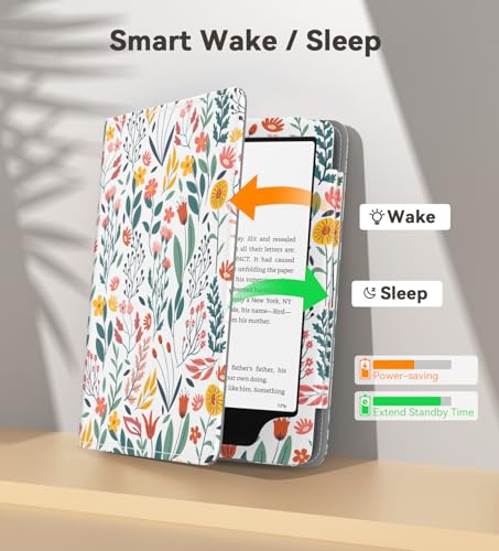 Image of MoKo Magnetic Case for 7 inch /6.8 inch Kindle Paperwhite 12th /11th Gen, Flowers