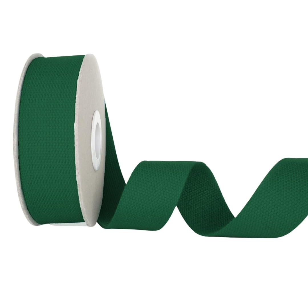 Trimz Cotton Webbing – Bottle Green – 25mm x 10m — image 1